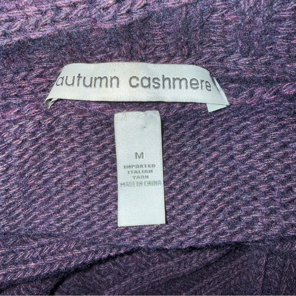 Autumn Cashmere Deep Purple Open Front Draped Cardigan Sweater Sz Medium - Picture 8 of 9